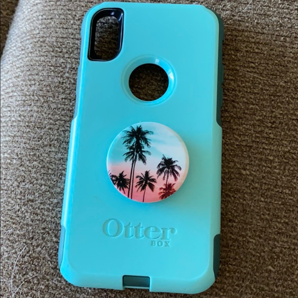 iPhone X otterbox case + popsocket